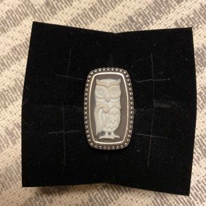 JAMES AVERY Size 5 Owl Onyx Sterling Silver Ring